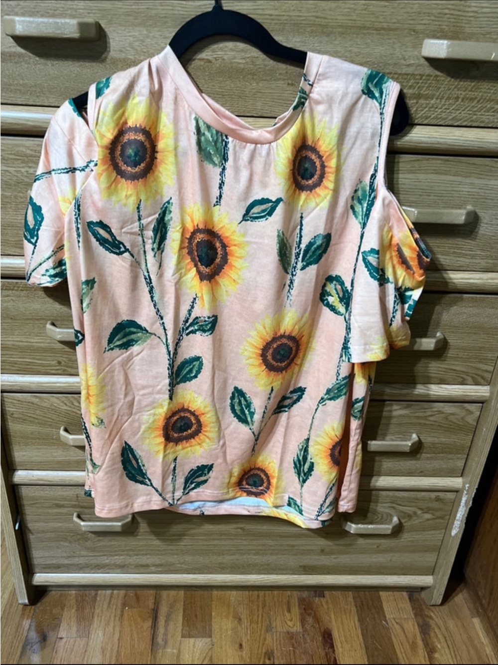 Sunflower off the shoulder shirt